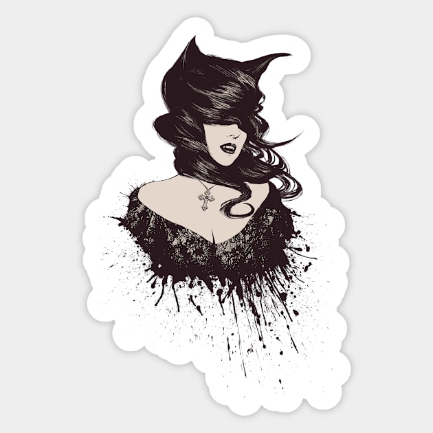 La Vampire Sticker by Moutchy